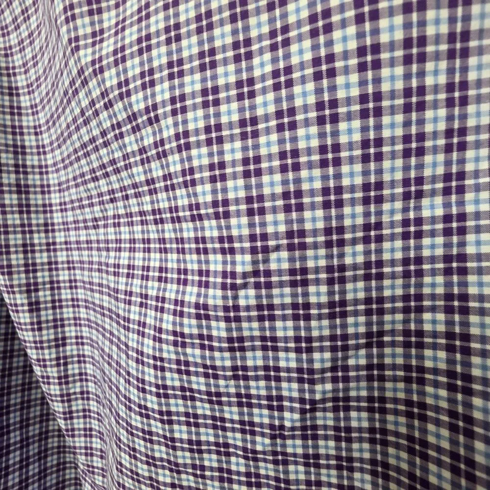 Polo Ralph Lauren Shirt Medium Blue Purple Checked Long Sleeve Button Down